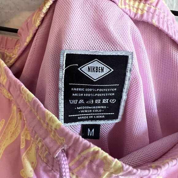 NIKBEN La Cucaracha Dusty Pink Yellow Swim Trunk Shorts Mens Medium - Picture 4 of 6